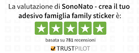 Trustpilot valutazione  SonoNato - Adesivi Famiglia