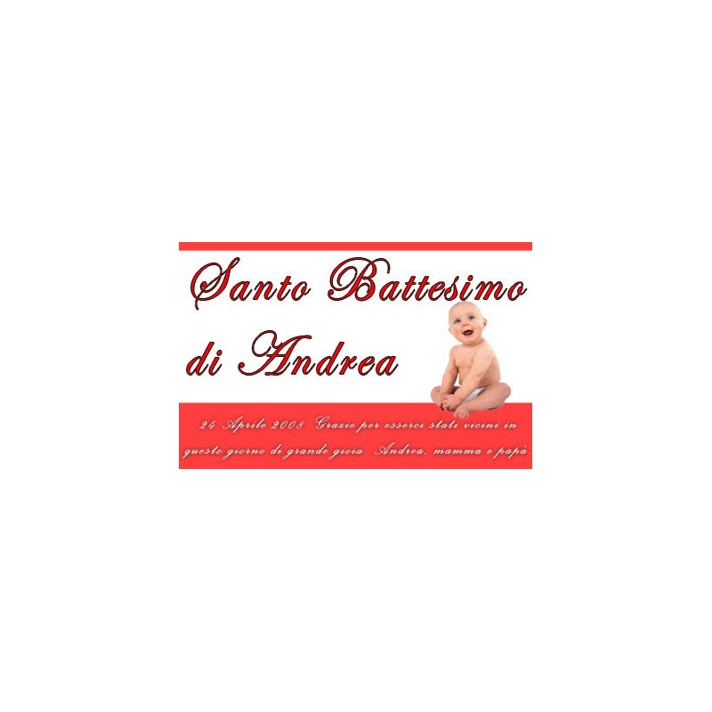 50 Etichette Adesive Rosa Battesimo - Tema Impronte - 4 Cm - Plastica Bianca