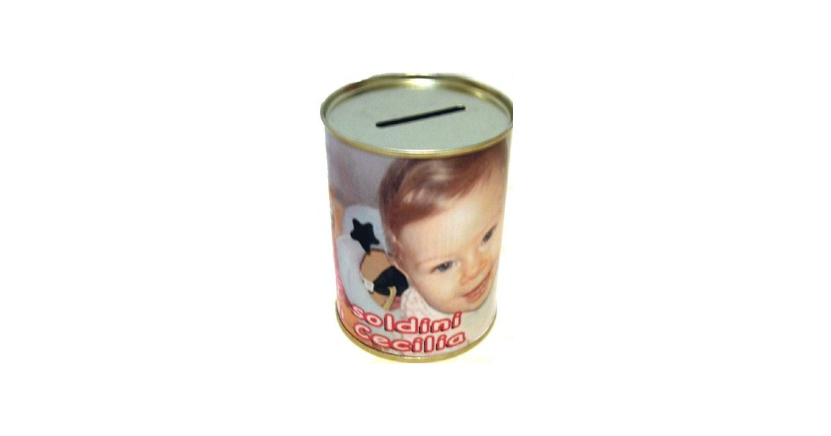 Salvadanaio con foto e nome