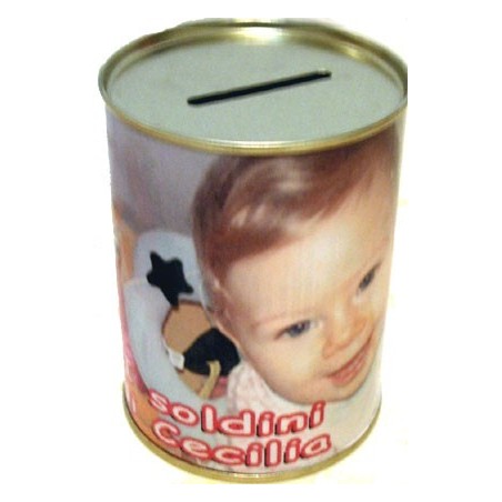 Salvadanaio con foto e nome