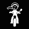 Famiglia Adesiva Bambina Moto