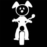 Famiglia Adesiva Cane Moto