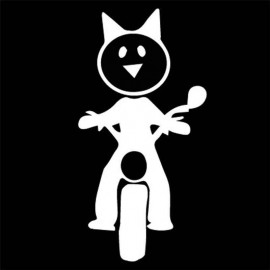 Famiglia Adesiva Gatto Moto