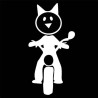 Famiglia Adesiva Gatto Moto