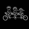 Famiglia Adesiva Bici 3 personaggi