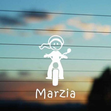 Adesivo Famiglia Bambina Moto