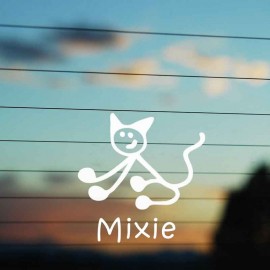 Adesivo Famiglia Gatto con nome