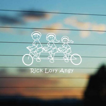 Adesivo Famiglia Bici 3 personaggi