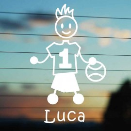 Adesivo Famiglia Papà Basket con nome