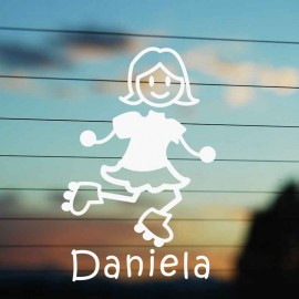 Adesivo Famiglia Mamma Pattinaggio con nome