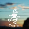 Adesivo Famiglia Bimba Media Pattinaggio con nome