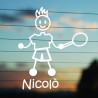Adesivo Famiglia Papà Tennista con nome