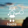 Adesivo Famiglia Mamma Tennista con nome