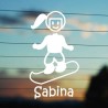 Adesivo Famiglia Mamma Snowboard con nome