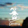 Adesivo Famiglia Bimba Media Snowboard con nome