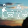 Adesivo Famiglia Papà e Mamma con Passeggino