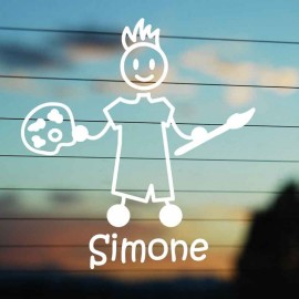 Adesivo Famiglia Papà Pittore con nome