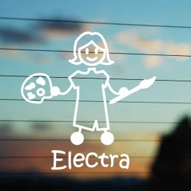 Adesivo Famiglia Mamma Pittore con nome