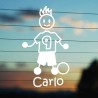 Adesivo Famiglia Papà Calciatore n. 9 con nome
