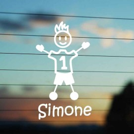Adesivo Famiglia Bimbo Grande Calciatore n. 1 con nome