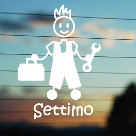 Adesivo Famiglia Papà Meccanico con nome