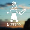 Adesivo Famiglia Papà Falegname con nome
