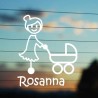 Adesivo Famiglia Nonna con Passeggino con nome