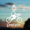 Adesivo Famiglia Bimbo Grande Ciclista con nome