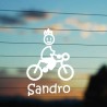Adesivo Famiglia Bimbo Medio Ciclista con nome