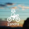 Adesivo Famiglia Bimba Media Ciclista con nome
