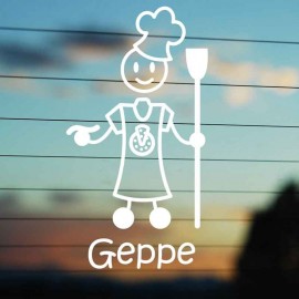 Adesivo Famiglia Papà Pizzaiolo con nome