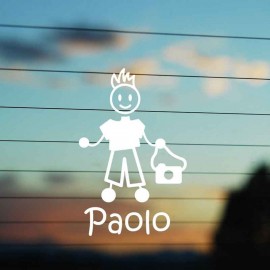 Adesivo Famiglia Bimbo Medio Fotografo con nome