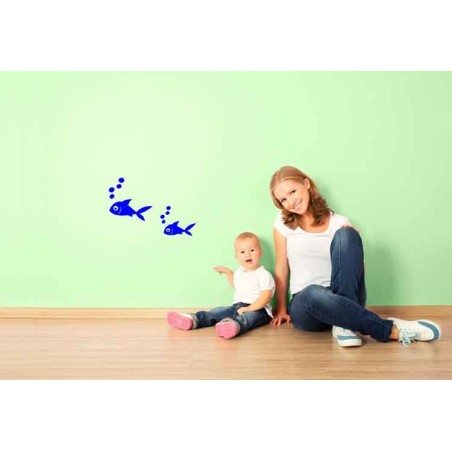Adesivo Murale Pesciolino con bolle