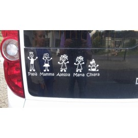 Adesivo Famiglia personalizzato Cane