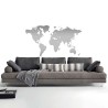 Adesivo Murale interior design Mappa del Mondo Argento