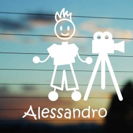Adesivo Famiglia Papà Cameraman con nome
