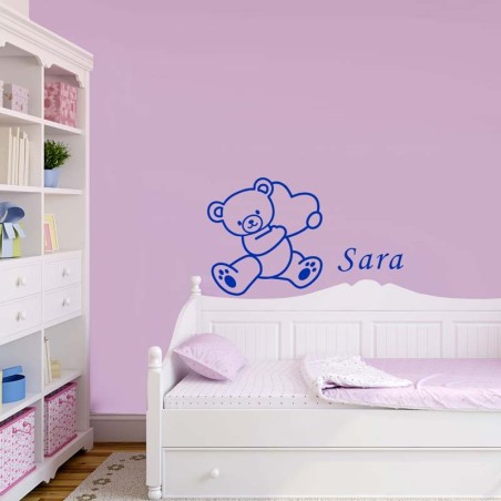 Adesivo Murale Orsetto con cuore