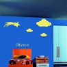 Adesivo Murale Stella Cadente e nuvole