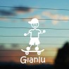 Adesivo Famiglia Bimbo Medio Skate con nome