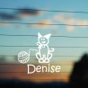 Adesivo Famiglia Gatto con Gomitolo con nome