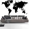 Adesivi Murali Mappa del Mondo nero