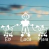 Adesivo Famiglia Nonno con 2 Cani con nome
