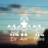Adesivo Famiglia Mamma con 2 Cani con nome