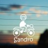 Adesivo Famiglia Bambino Moto con casco con nome