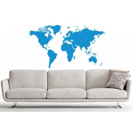 Adesivi Murali Mappa del Mondo Azzurro piccolo