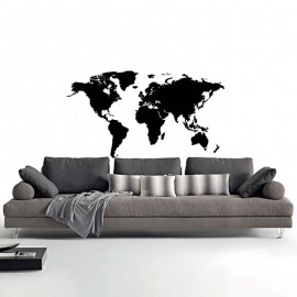 Adesivi Murali Mappa del Mondo nero piccolo