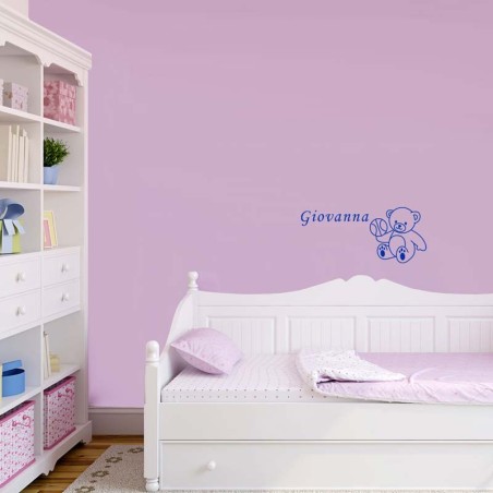 Adesivo Murale Orsetto con Palla piccolo