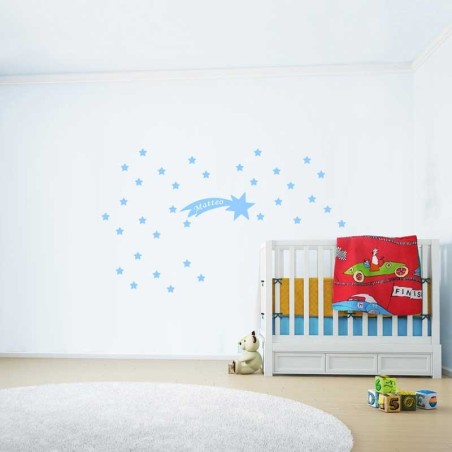 Adesivi murali pioggia di stelle piccolo con nome