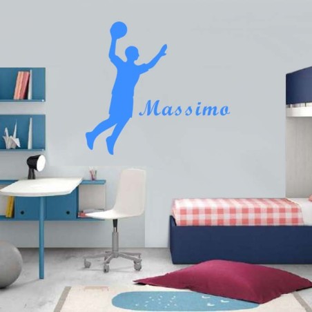 Adesivo Murale giocatore pallacanestro con nome