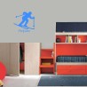 Adesivo Murale sciatore piccolo con nome